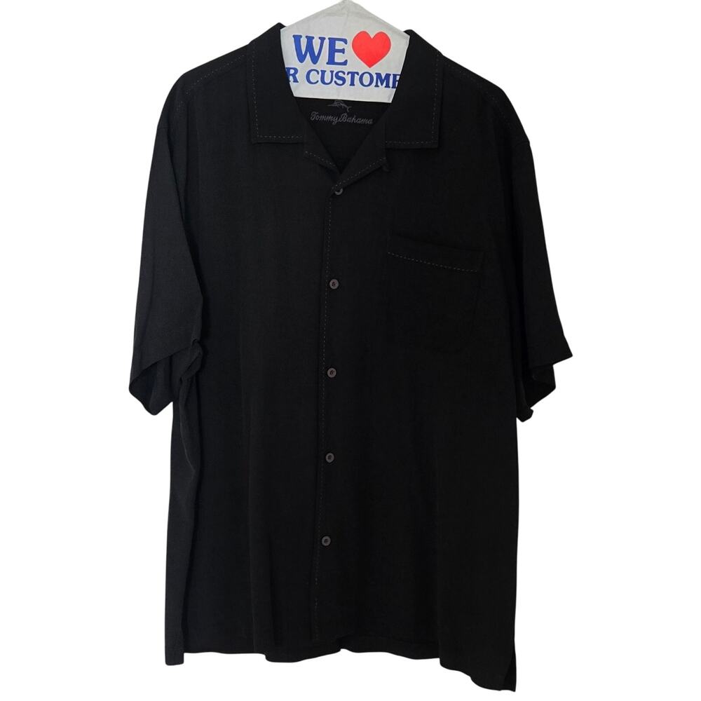 Tommy Bahama Men's Button Down Camp Shirt Black Large